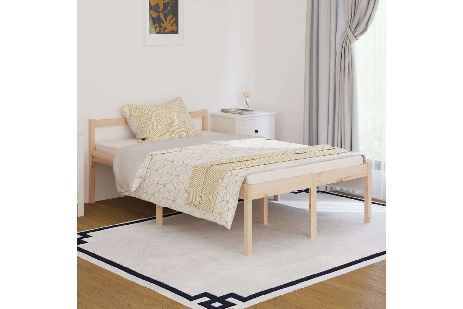 Sengeramme heltre 120x190 cm grå 4FT Small Double - Brun - Møbler - Senger - Sengeramme & sengestamme
