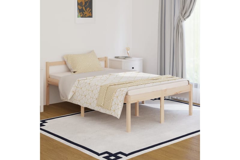 Sengeramme heltre 120x190 cm grå 4FT Small Double - Brun - Møbler - Senger - Sengeramme & sengestamme