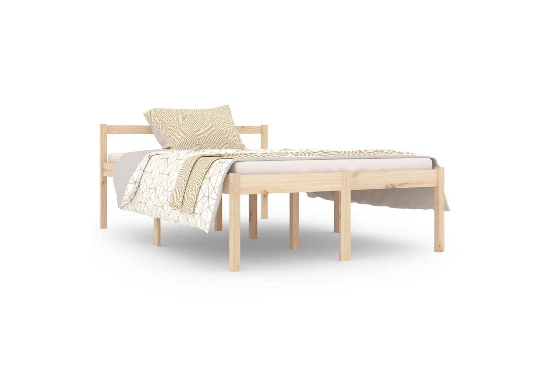 Sengeramme heltre 120x190 cm grå 4FT Small Double - Brun - Møbler - Senger - Sengeramme & sengestamme