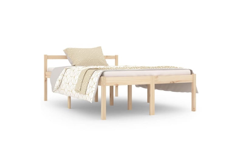 Sengeramme heltre 120x190 cm grå 4FT Small Double - Brun - Møbler - Senger - Sengeramme & sengestamme
