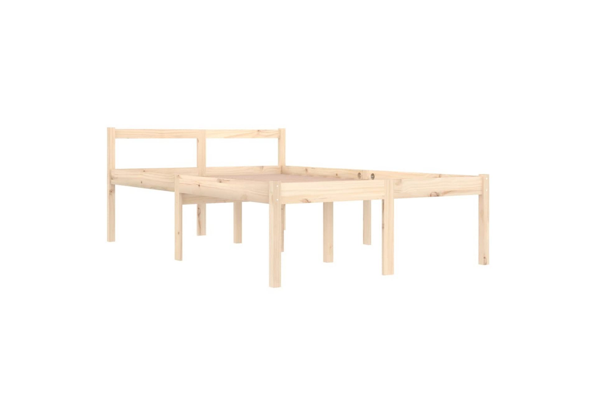 Sengeramme heltre 120x190 cm grå 4FT Small Double - Brun - Møbler - Senger - Sengeramme & sengestamme