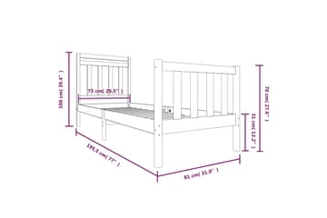 Sengeramme heltre 75x190 cm 2FT6 Small Single - Brun - Møbler - Senger - Sengeramme & sengestamme