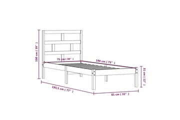 Sengeramme heltre 75x190 cm 2FT6 Small Single - Brun - Møbler - Senger - Sengeramme & sengestamme