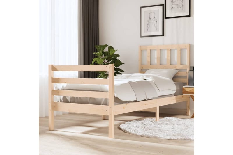 Sengeramme heltre 90x190 cm 3FT Single - Brun - Møbler - Senger - Sengeramme & sengestamme