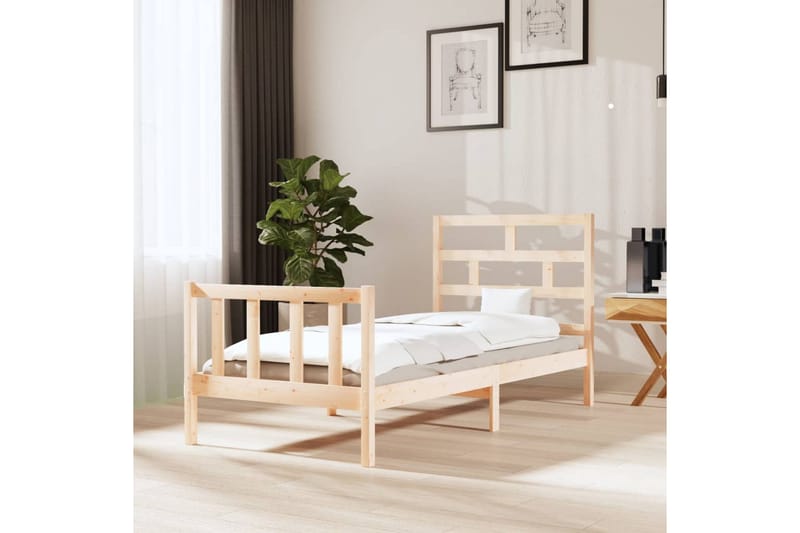 Sengeramme heltre furu 100x200 cm - Brun - Møbler - Senger - Sengeramme & sengestamme