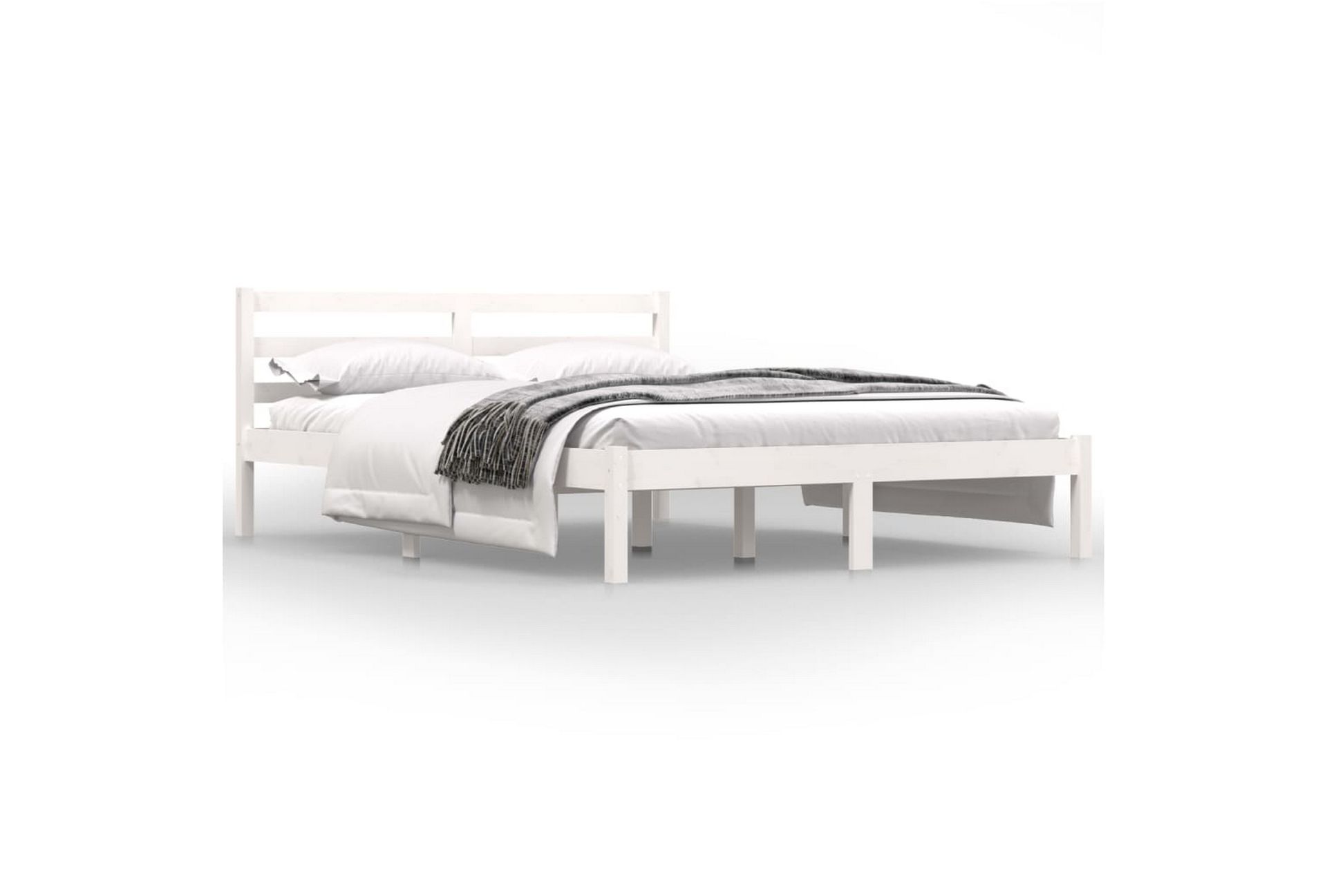 Sengeramme heltre furu 120x190 cm hvit 4FT Small Double - Hvit - Møbler - Senger - Sengeramme & sengestamme