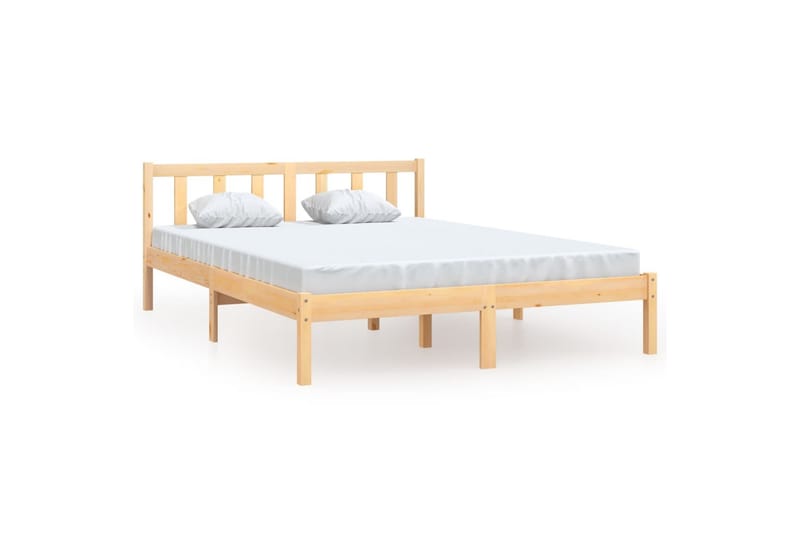 Sengeramme heltre furu 135x190 cm UK Double - Brun - Møbler - Senger - Sengeramme & sengestamme