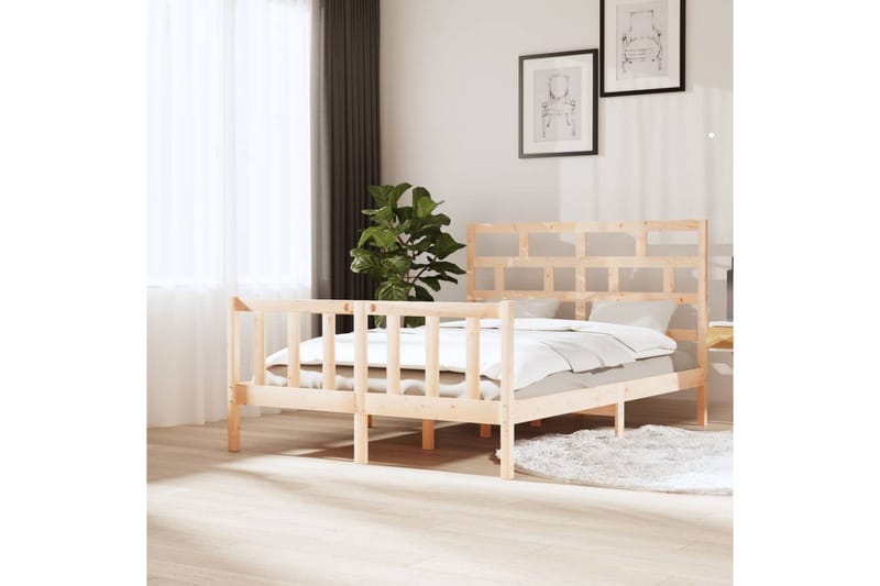 Sengeramme heltre furu 140x200 cm - Brun - Møbler - Senger - Sengeramme & sengestamme