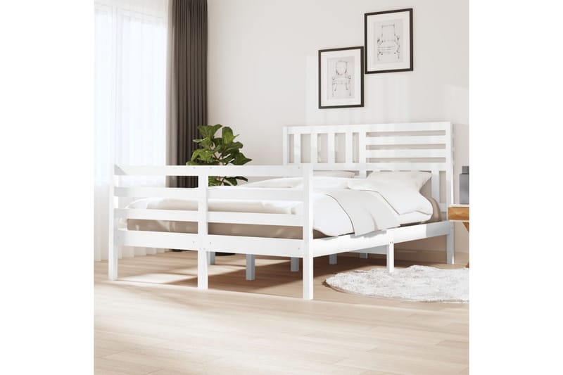 Sengeramme hvit heltre 120x190 cm 4FT Small Double - Hvit - Sengeramme & sengestamme