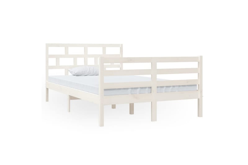 Sengeramme hvit heltre 120x190 cm 4FT Small Double - Hvit - Møbler - Senger - Sengeramme & sengestamme