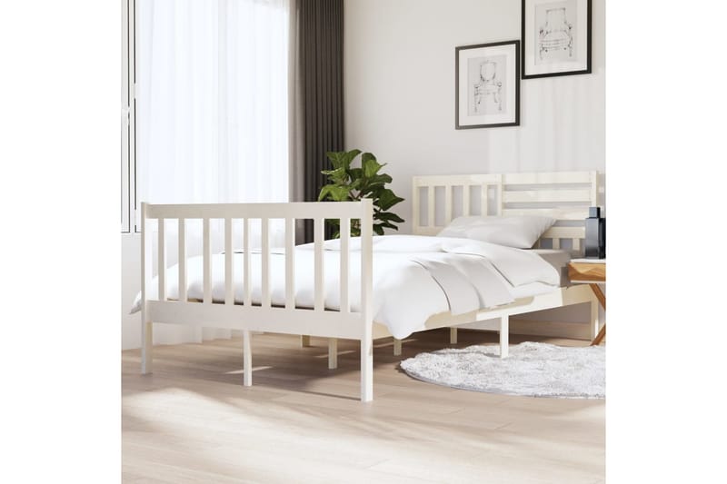 Sengeramme hvit heltre 120x190 cm 4FT Small Double - Hvit - Møbler - Senger - Sengeramme & sengestamme