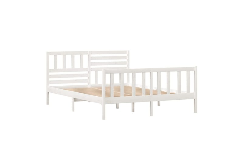 Sengeramme hvit heltre 120x190 cm 4FT Small Double - Hvit - Møbler - Senger - Sengeramme & sengestamme