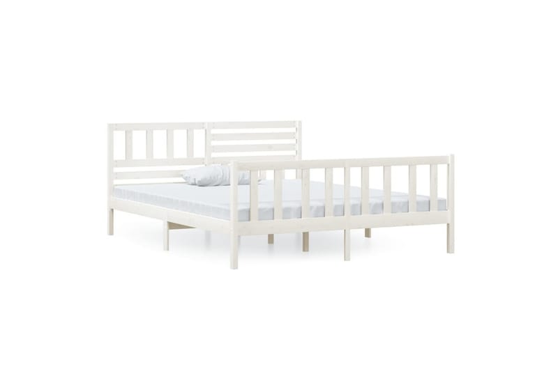 Sengeramme hvit heltre 120x200 cm - Hvit - Møbler - Senger - Sengeramme & sengestamme