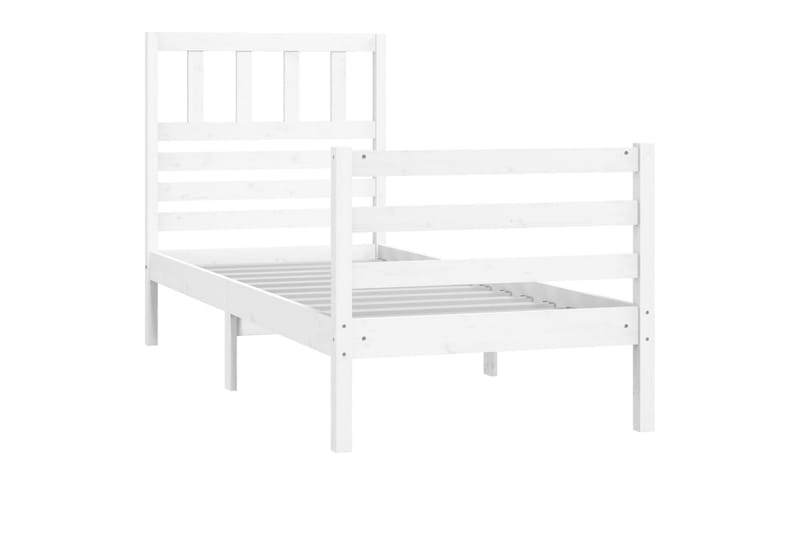 Sengeramme hvit heltre 75x190 cm 2FT6 Small Single - Hvit - Møbler - Senger - Sengeramme & sengestamme