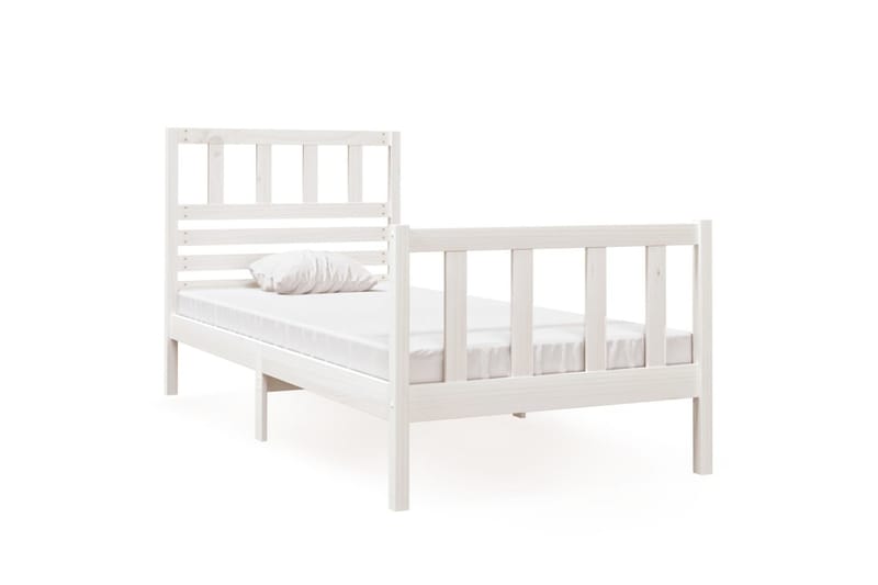 Sengeramme hvit heltre 75x190 cm 2FT6 Small Single - Hvit - Møbler - Senger - Sengeramme & sengestamme