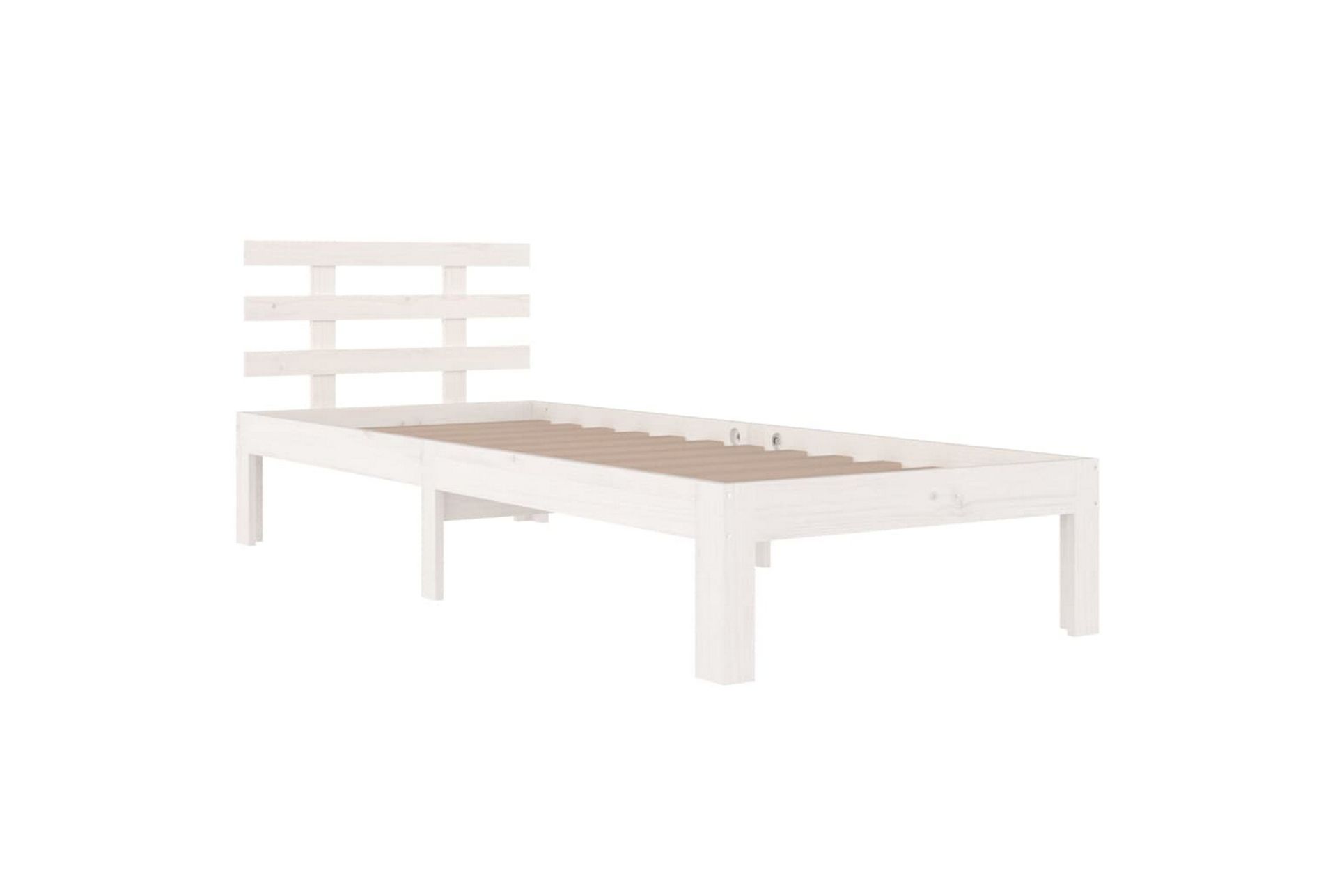 Sengeramme hvit heltre 75x190 cm 2FT6 Small Single - Hvit - Møbler - Senger - Sengeramme & sengestamme