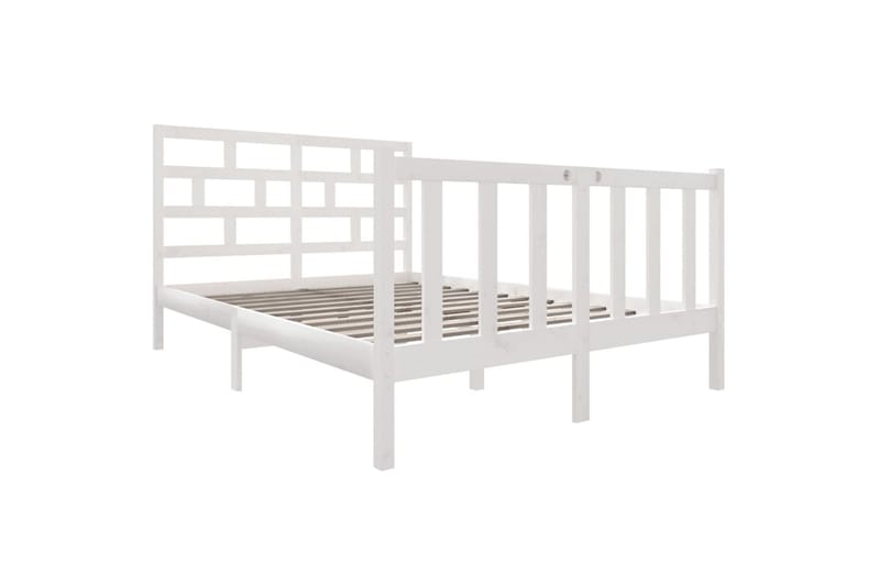 Sengeramme hvit heltre furu 120x190 cm 4FT Small Double - Hvit - Møbler - Senger - Sengeramme & sengestamme