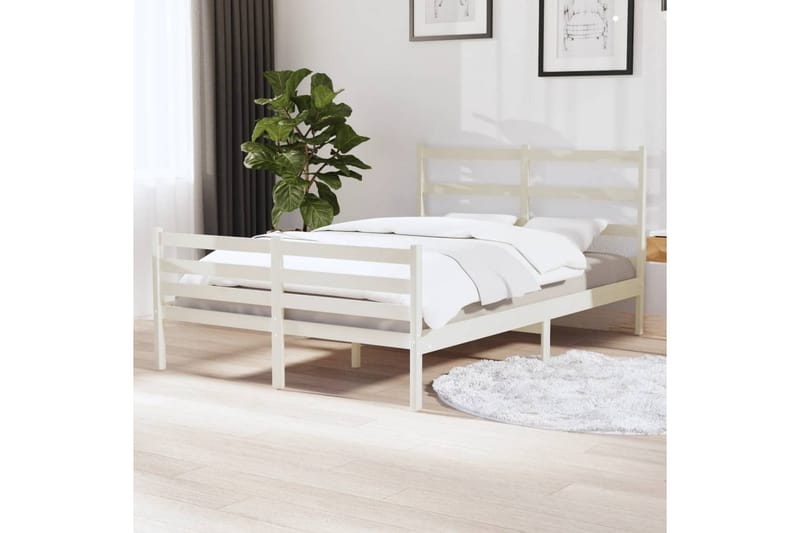 Sengeramme hvit heltre furu 120x190 cm 4FT Small Double - Hvit - Møbler - Senger - Sengeramme & sengestamme