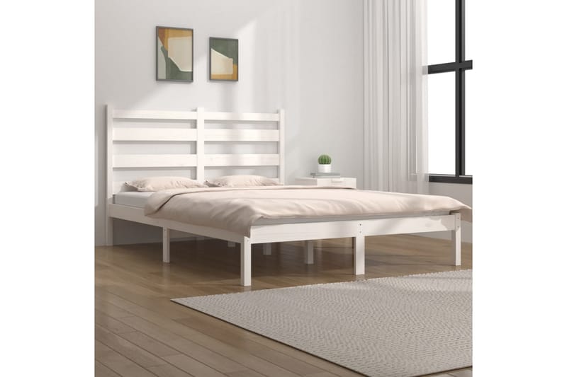 Sengeramme hvit heltre furu 120x190 cm 4FT Small Double - Hvit - Møbler - Senger - Sengeramme & sengestamme
