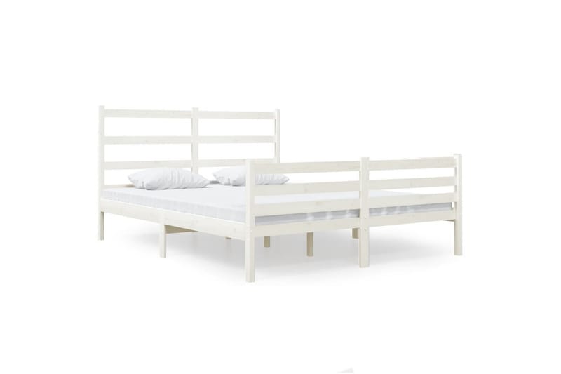 Sengeramme hvit heltre furu 120x190 cm 4FT Small Double - Hvit - Møbler - Senger - Sengeramme & sengestamme