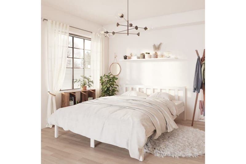 Sengeramme hvit heltre furu 120x190 cm UK Small Double - Hvit - Møbler - Senger - Sengeramme & sengestamme
