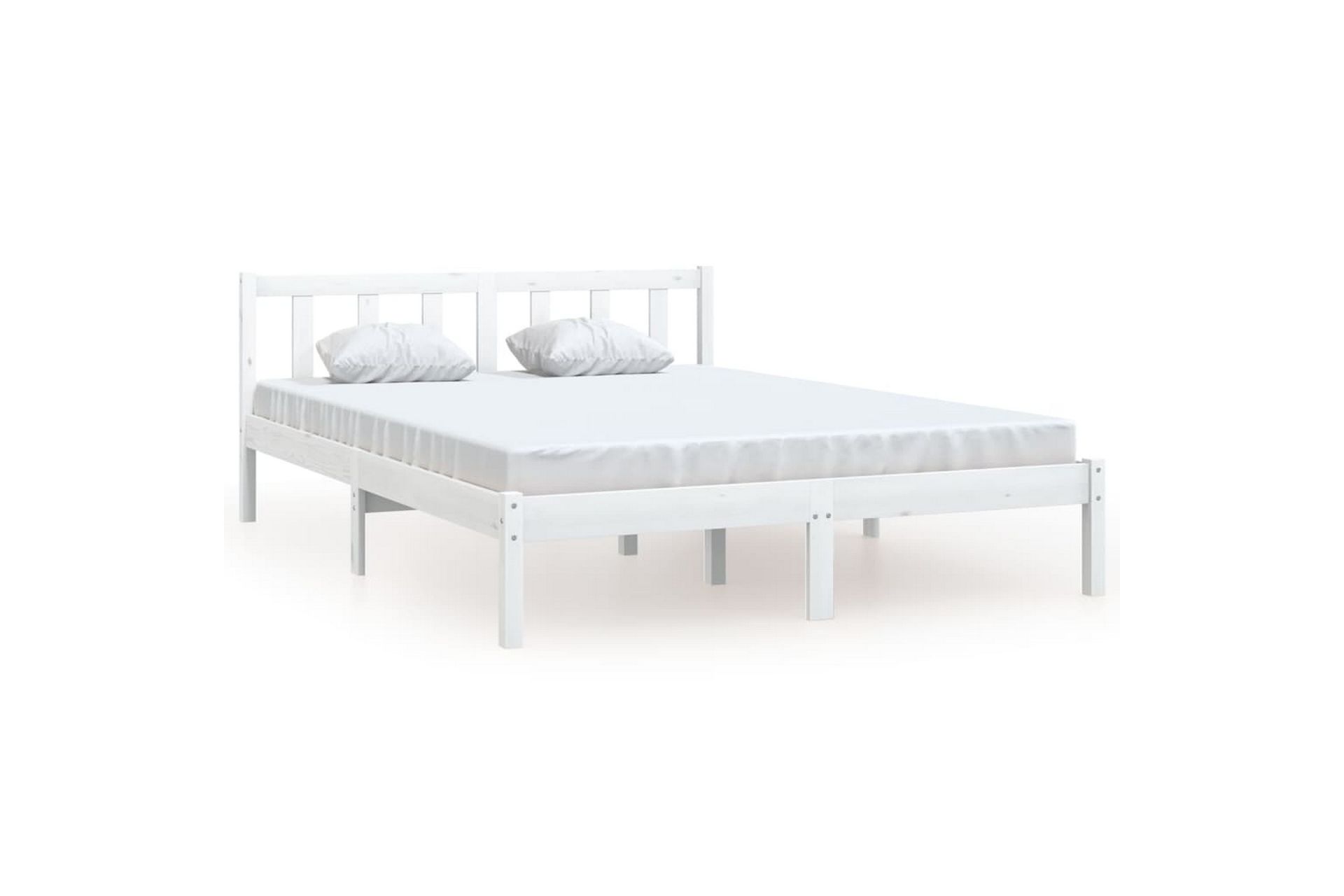 Sengeramme hvit heltre furu 120x190 cm UK Small Double - Hvit - Møbler - Senger - Sengeramme & sengestamme