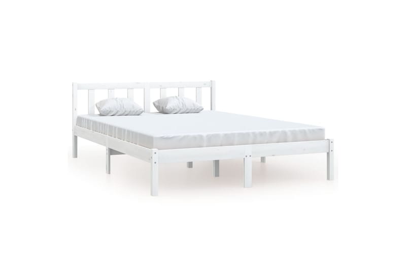 Sengeramme hvit heltre furu 120x190 cm UK Small Double - Hvit - Møbler - Senger - Sengeramme & sengestamme