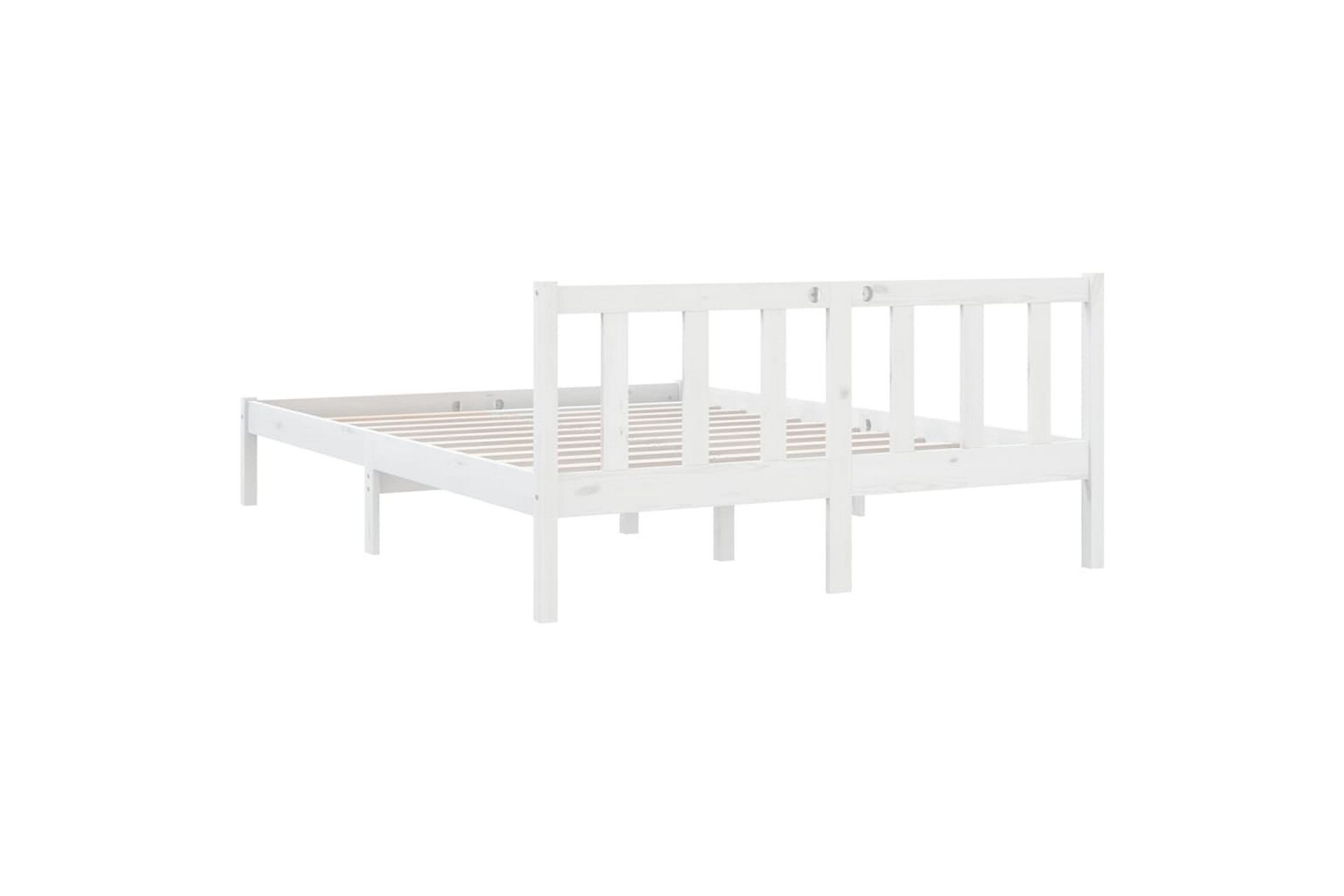 Sengeramme hvit heltre furu 120x190 cm UK Small Double - Hvit - Møbler - Senger - Sengeramme & sengestamme