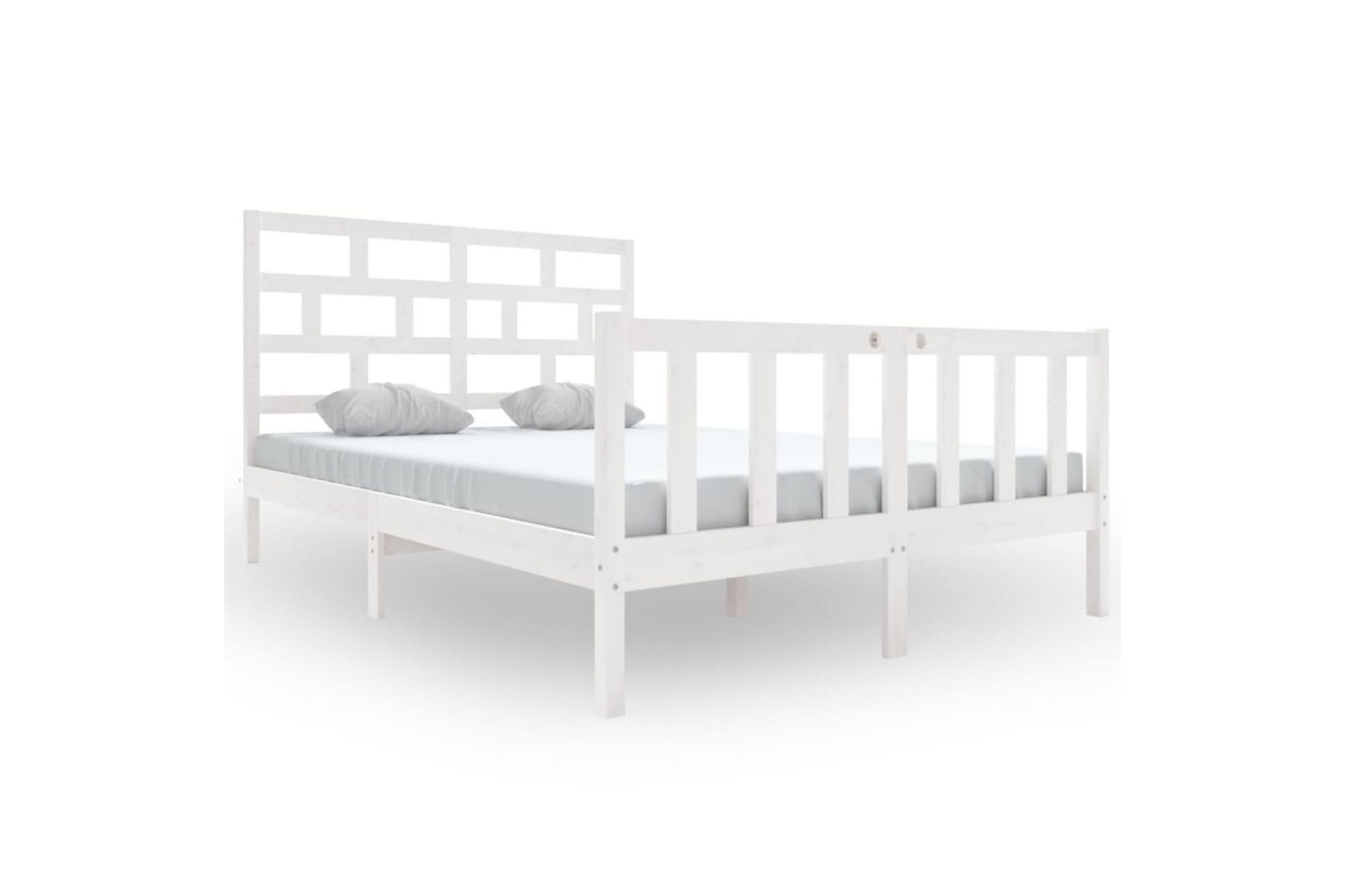 Sengeramme hvit heltre furu 120x200 cm - Hvit - Møbler - Senger - Sengeramme & sengestamme