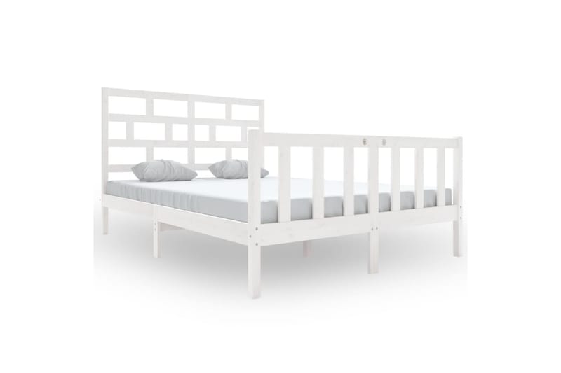 Sengeramme hvit heltre furu 120x200 cm - Hvit - Møbler - Senger - Sengeramme & sengestamme