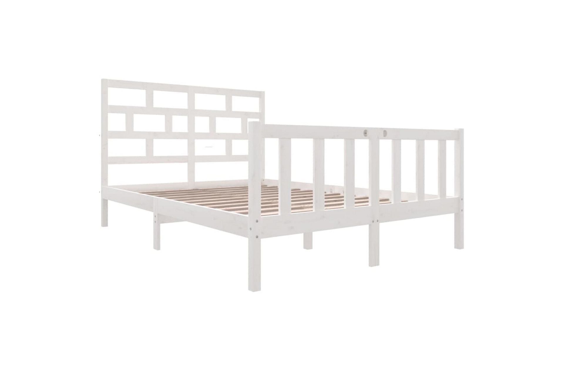 Sengeramme hvit heltre furu 120x200 cm - Hvit - Møbler - Senger - Sengeramme & sengestamme