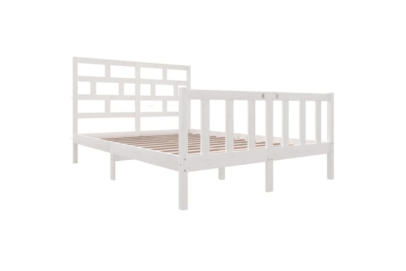 Sengeramme hvit heltre furu 120x200 cm - Hvit - Møbler - Senger - Sengeramme & sengestamme