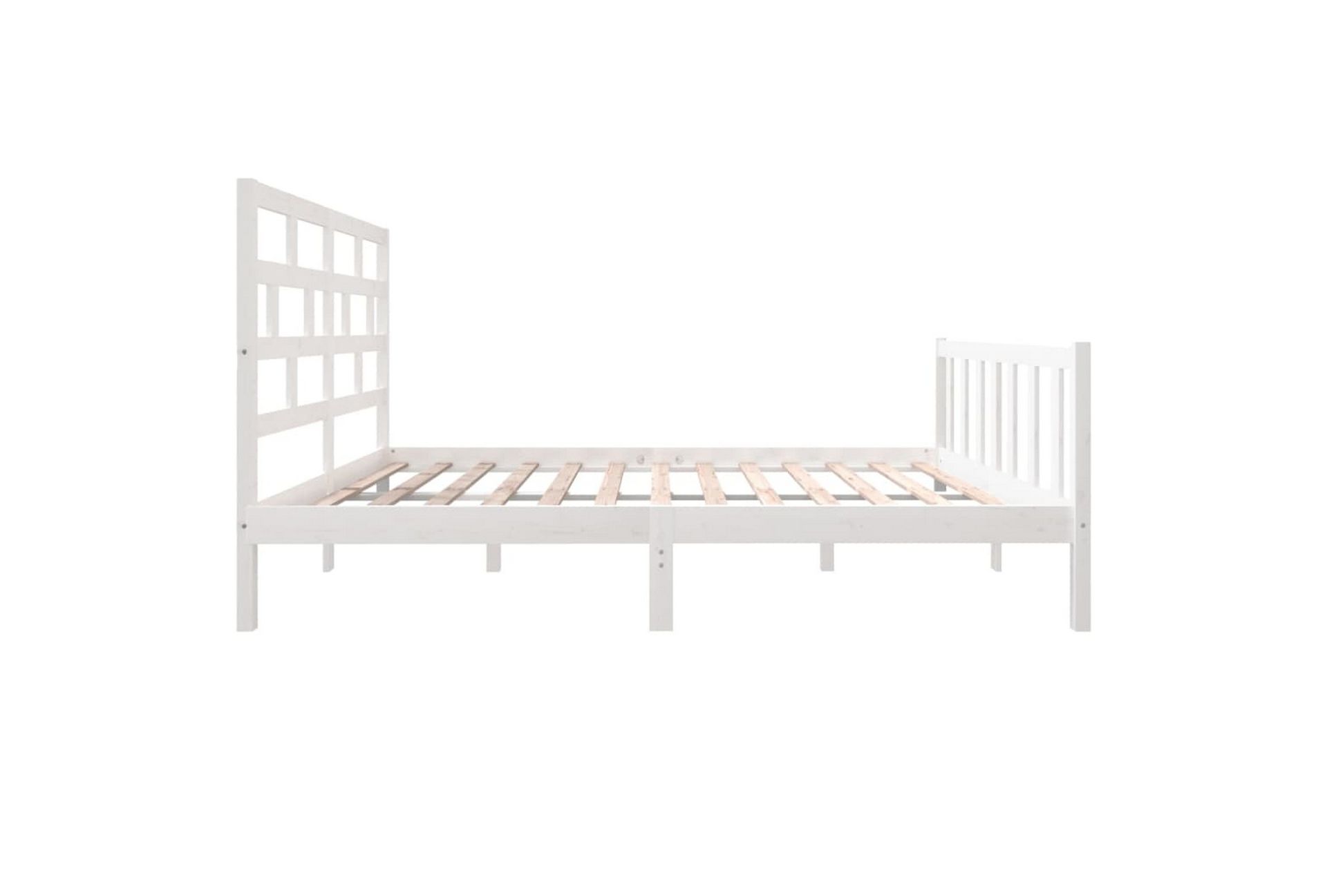 Sengeramme hvit heltre furu 120x200 cm - Hvit - Møbler - Senger - Sengeramme & sengestamme