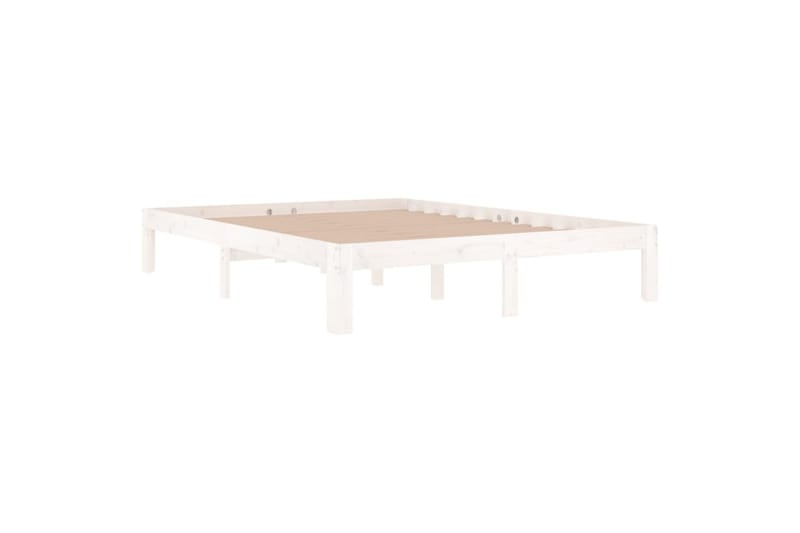 Sengeramme hvit heltre furu 140x190 cm - Hvit - Møbler - Senger - Sengeramme & sengestamme