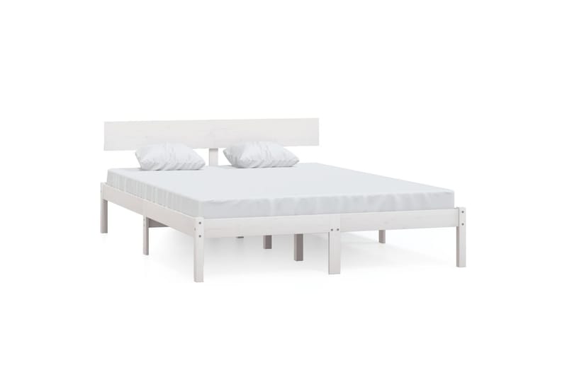 Sengeramme hvit heltre furu 140x200 cm - Hvit - Møbler - Senger - Sengeramme & sengestamme