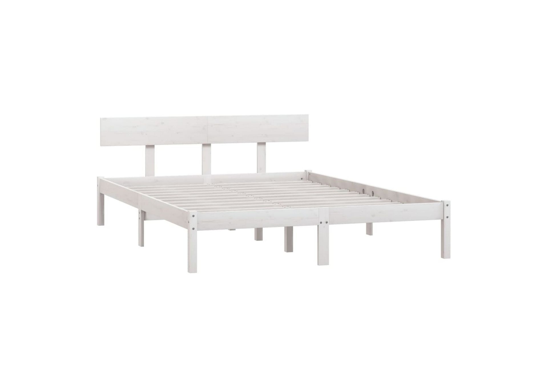 Sengeramme hvit heltre furu 140x200 cm - Hvit - Møbler - Senger - Sengeramme & sengestamme