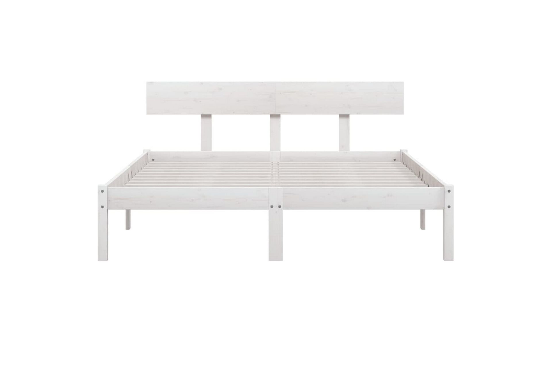 Sengeramme hvit heltre furu 140x200 cm - Hvit - Møbler - Senger - Sengeramme & sengestamme