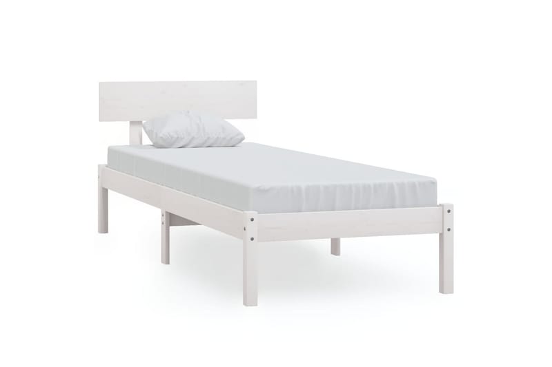 Sengeramme hvit heltre furu 75x190 cm UK Small Single - Hvit - Møbler - Senger - Sengeramme & sengestamme