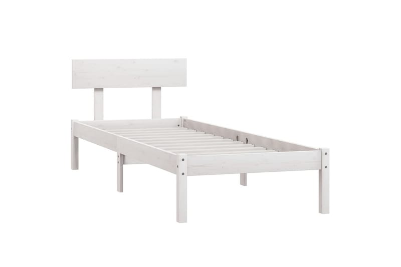 Sengeramme hvit heltre furu 75x190 cm UK Small Single - Hvit - Møbler - Senger - Sengeramme & sengestamme