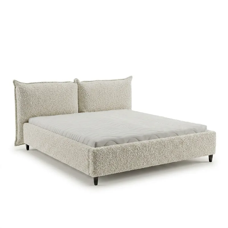 Sengeramme Rynorin 160x200 cm med løfteoppbevaring, beige