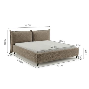 Sengeramme Rynorin 160x200 cm med løfteoppbevaring - gråbeige - Møbler - Senger - Sengeramme & sengestamme
