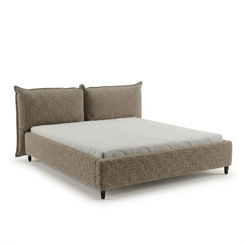 Sengeramme Rynorin 160x200 cm med løfteoppbevaring, gråbeige