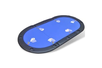 10-spiller pokerbord sammenleggbar bordplate blå - Møbler - Senger - Sengeramme & sengestamme