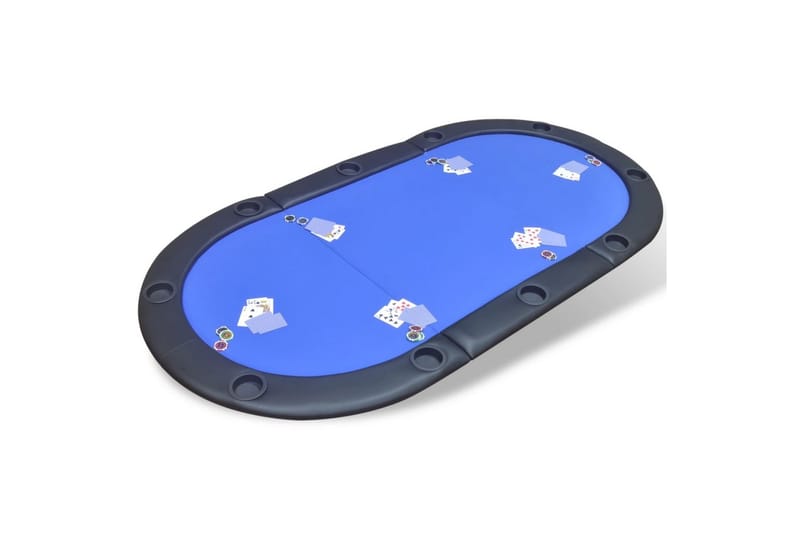 10-spiller pokerbord sammenleggbar bordplate blå - Møbler - Senger - Sengeramme & sengestamme