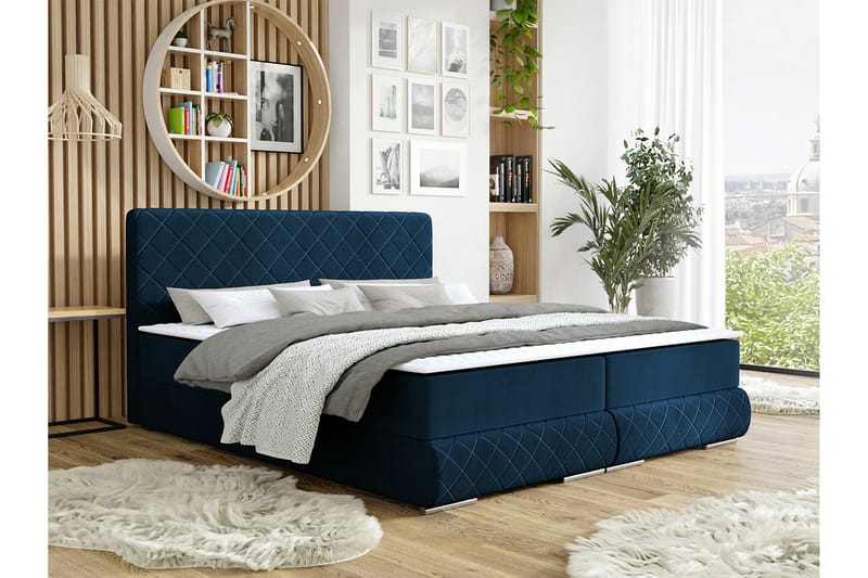Abbeyfield Seng 180x200 cm - Mørkeblå - Sengeramme & sengestamme