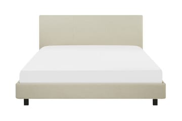 Albi Dobbeltseng 160x200 cm i Stoff med Sengegavl - Beige - Møbler - Senger - Sengeramme & sengestamme