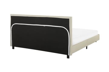 Albi Dobbeltseng 160x200 cm i Stoff med Sengegavl - Beige - Møbler - Senger - Sengeramme & sengestamme