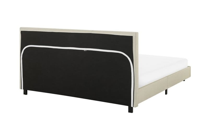 Albi Dobbeltseng 160x200 cm i Stoff med Sengegavl - Beige - Møbler - Senger - Sengeramme & sengestamme