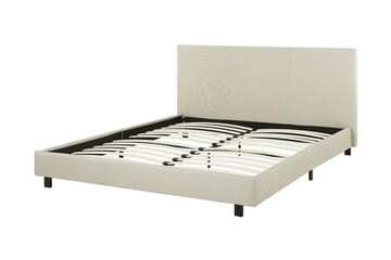 Albi Dobbeltseng 160x200 cm i Stoff med Sengegavl - Beige - Møbler - Senger - Sengeramme & sengestamme