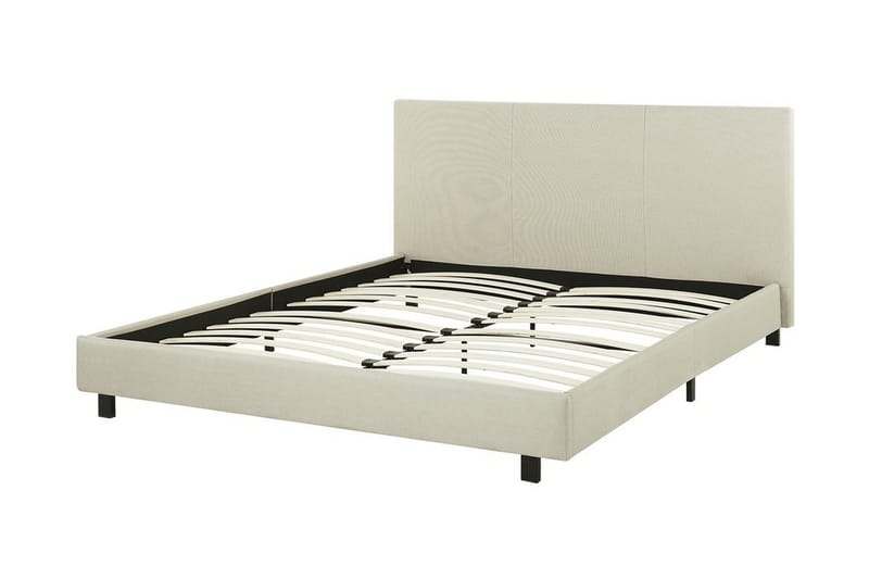 Albi Dobbeltseng 160x200 cm i Stoff med Sengegavl - Beige - Møbler - Senger - Sengeramme & sengestamme